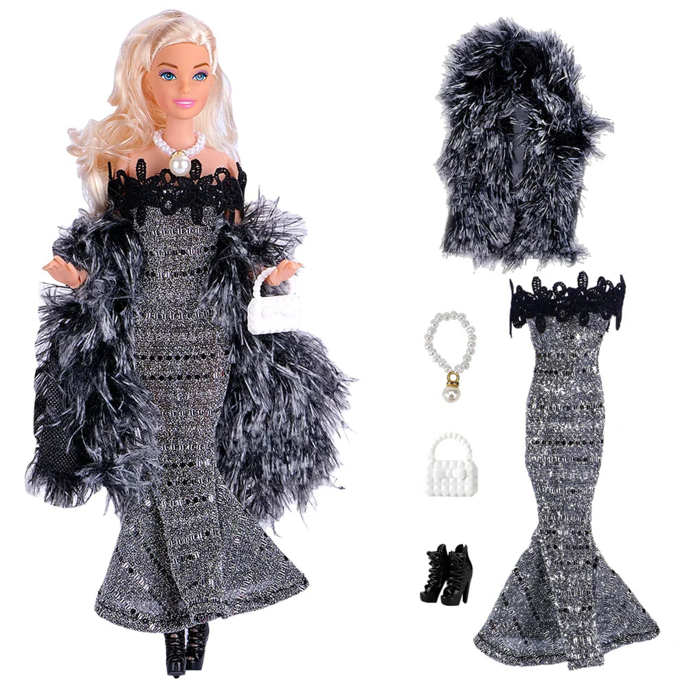 NK Princess Wedding Dress for 30CM Dolls – 1/6 Doll Clothes with Noble Skirt & 11.5" Doll Shoes, Perfect Gift