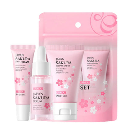 LAIKOU Vitamin C Skin Care Set - Face Cream, Serum & Eye Cream Moisturizing Anti-Wrinkle Facial Care Kit