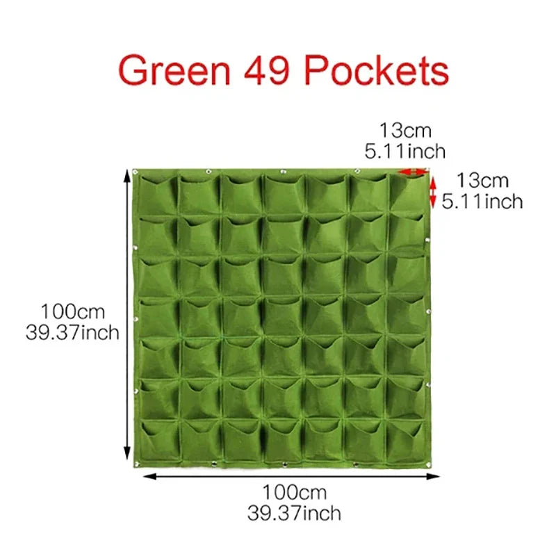 Wall Hanging Planting Bag – Multi-Pocket Vertical Garden Planter for Vegetables, Flowers, and Bonsai