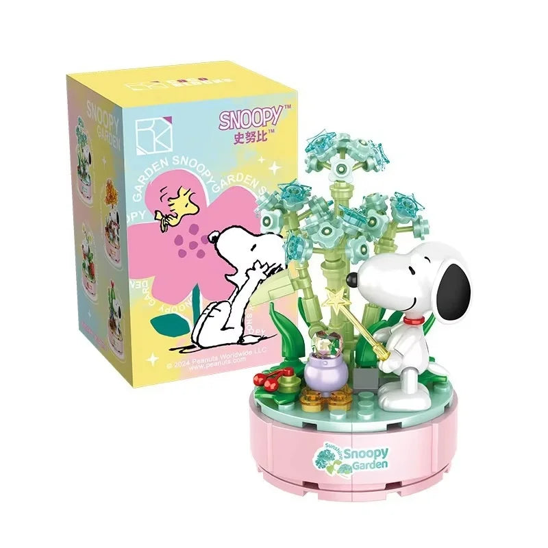 Genuine Snoopy Blind Box Puzzle — Cartoon Scene Building Block Ornaments for Children, Assembled Gift Toy