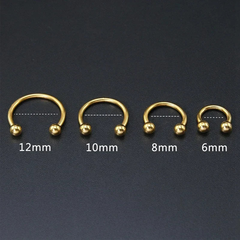 Stainless Steel Nose & Septum Rings – 12G/14G/16G/20G Piercings for Women & Men, Helix & Body Jewelry