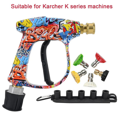 4350 PSI High-Pressure Water Gun - 1L Foam Cannon with 1/4" Quick Connect for Karcher K Series