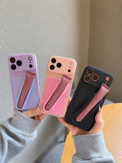 Silicone Lipstick Phone Holder - Portable Lip Gloss Organizer Attachment for Smartphones, Cute Birthday Gift for Women