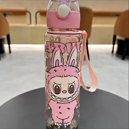BPA-Free Cartoon Water Bottle with Straw — Leak-Proof Portable Bottle for Sports, Fitness & Travel