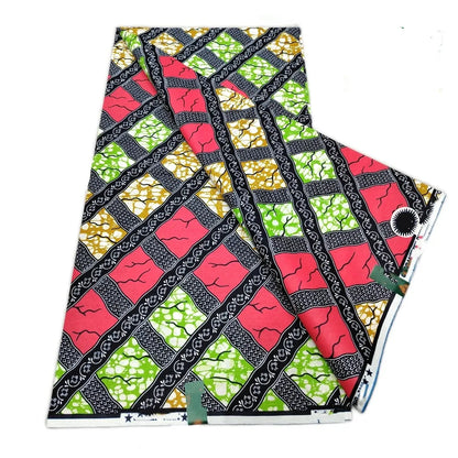 African Real Print Ankara Wax Fabric - Soft 100% Cotton Pagne 6 Yards