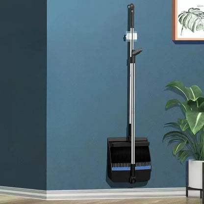 Household Broom & Dustpan Set - Foldable Sweeping Brush with Adjustable Handle and Garbage Shovel