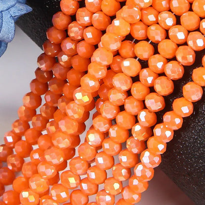 4mm/6mm/8mm Round Crystal Glass Beads – Faceted Spacer Loose Beads for DIY Jewelry Making & Needlework Craft Accessories