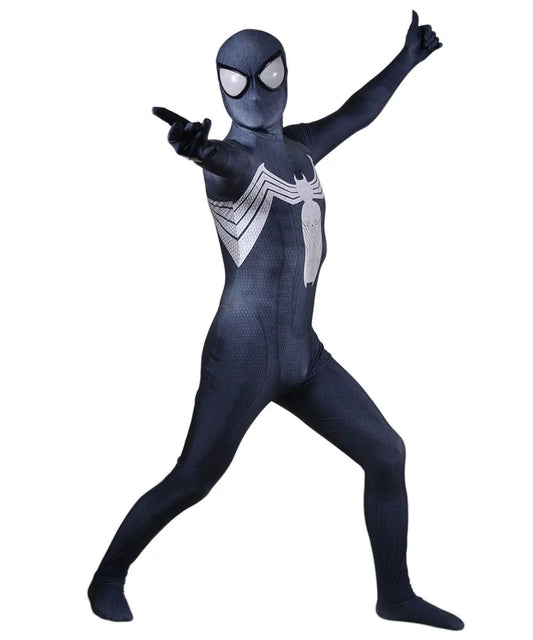 Halloween Venom Spider Cosplay Costume - Men’s Black Superhero Zentai Bodysuit for Parties & Events