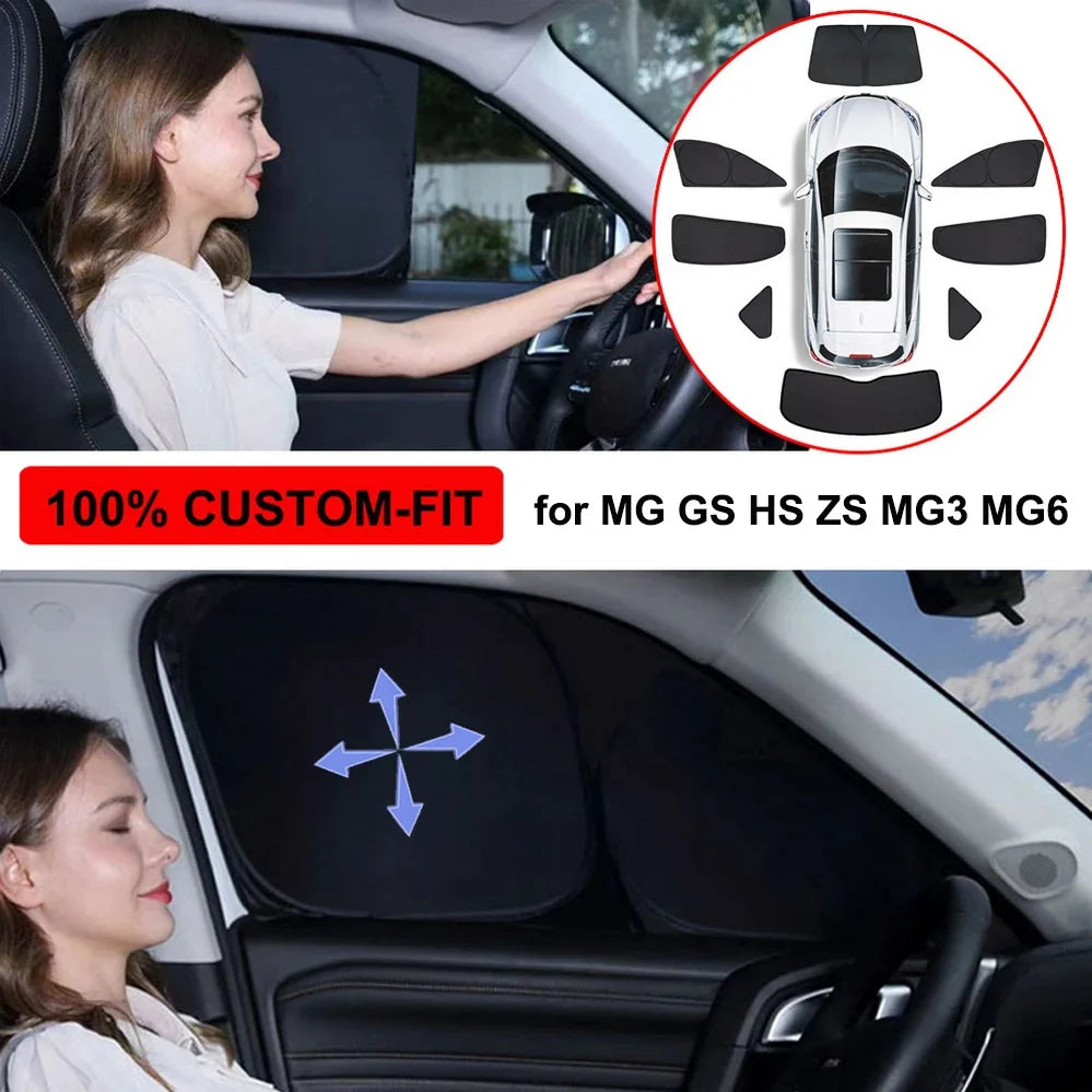 Tesla Model Y 2024 Window Sunshade - Privacy Front & Rear Side Window Shield Cover with UV Protection for Camping & Travel
