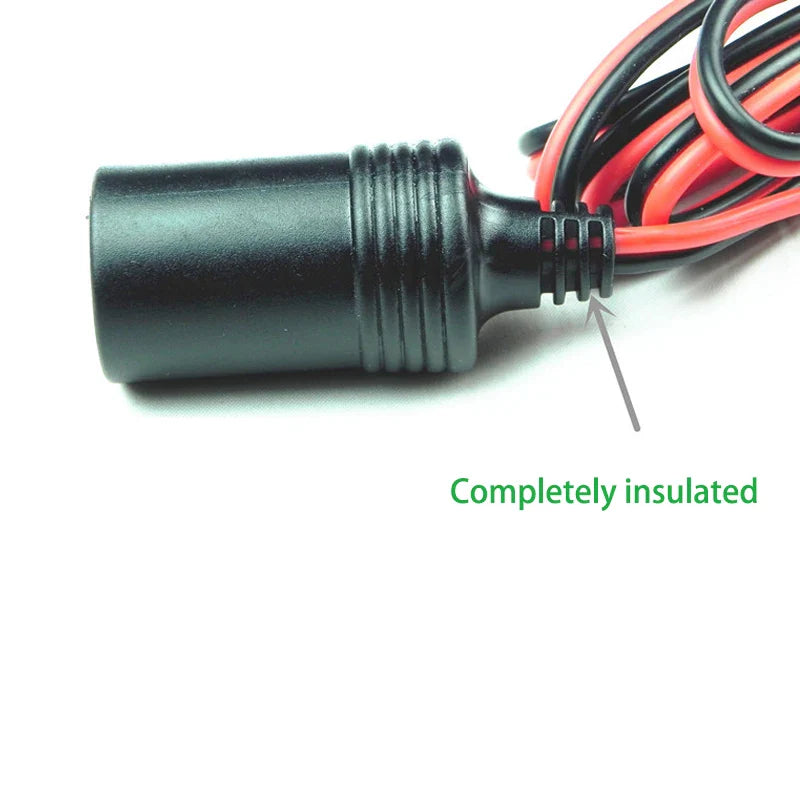Car Battery Terminal Clip-On Adapter – 12V Cigarette Lighter Power Socket for Camping