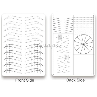 Silicone Practice Skin for Permanent Makeup — Double-Sided Latex Sheet with Brows Design for Hair Stroke Training