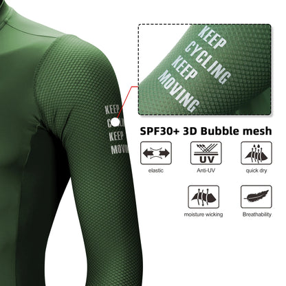 DAREVIE Long Sleeve Cycling Jersey — Pro Aero Slim Fit with 3D Bubble Mesh for Men & Women