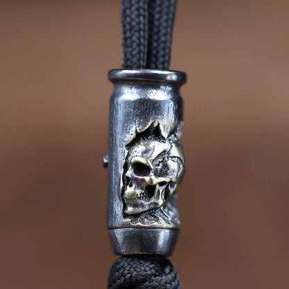 Skull Cross Bullet Brass Beads - EDC DIY Paracord Bracelet, Lanyard Keychain Pendant & Outdoor Accessories Gift