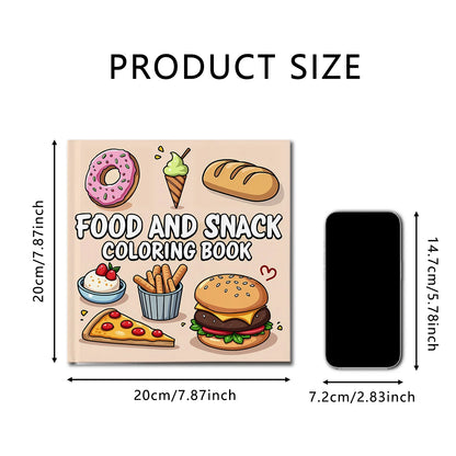 Food & Snack Coloring Book for Adults - Bold Easy Drinks & Desserts Drawing Book, Cute Birthday Gift