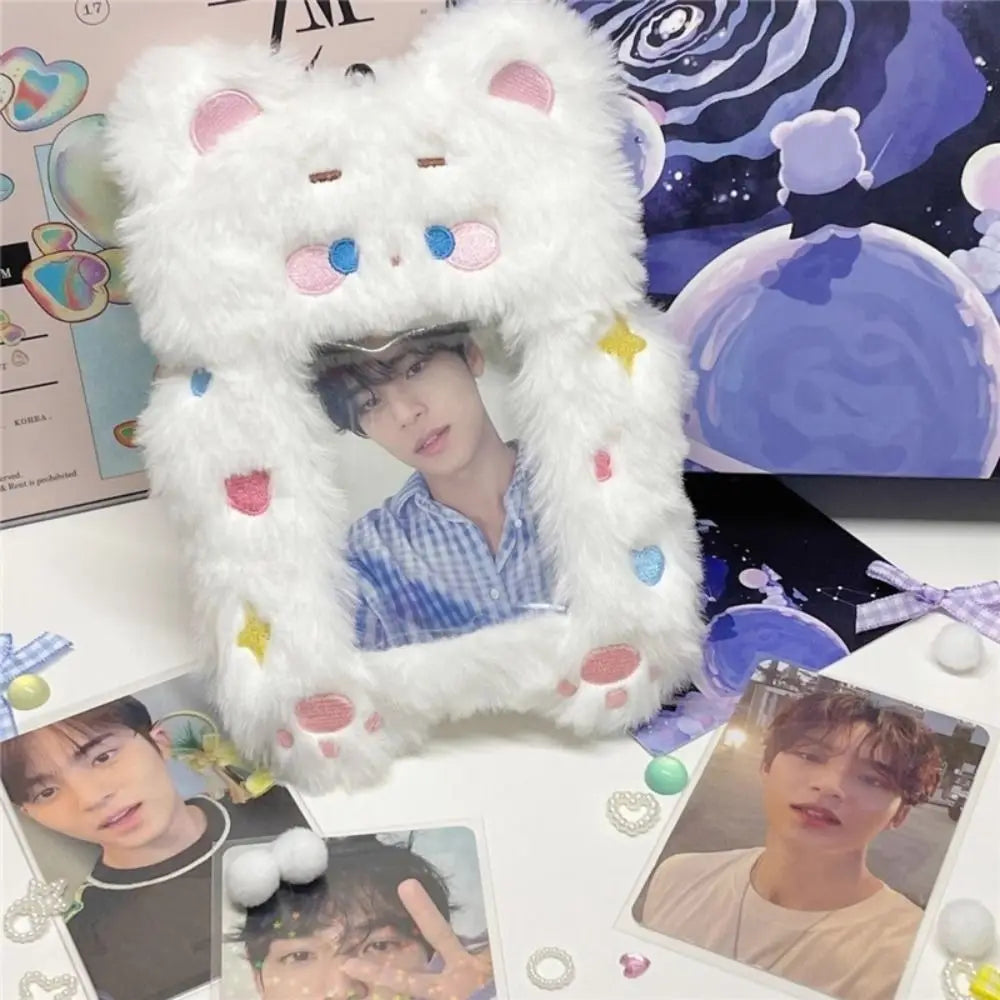Cute Fox Photocard Case Keychain - Cartoon Student Card Holder & Idol Photo Protective Cover