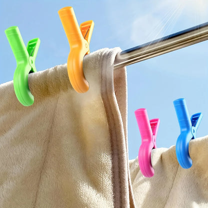 4/8pcs Beach Towel Clips - Heavy Duty Chair Towel Holders & Strong Clothes Pins for Pool, Cruise & Outdoor Use