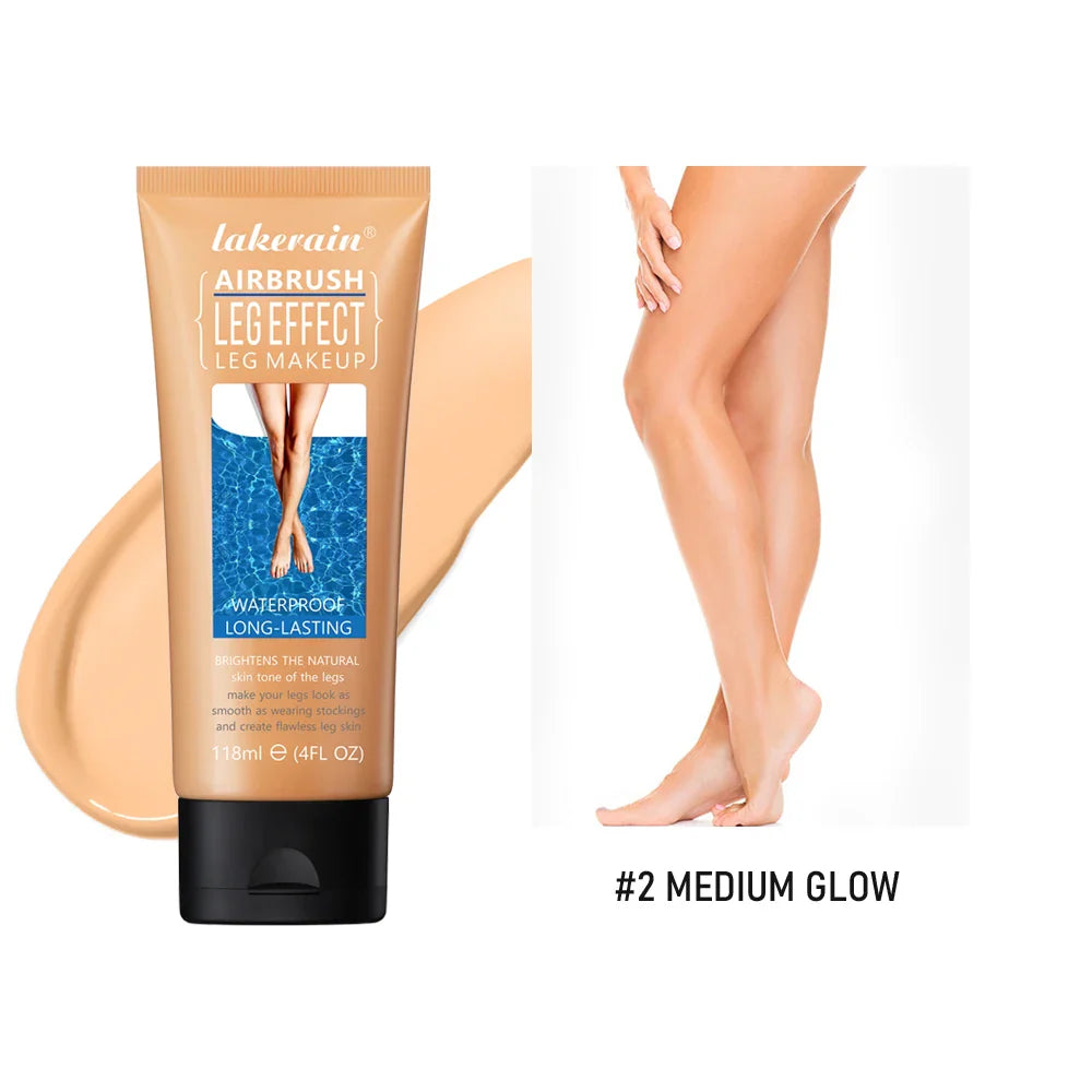 Waterproof Long-Lasting Leg Makeup Lotion — Medium Bronze Body Foundation & Tanning Cream for Even Skin Tone