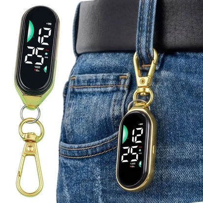LED Digital Pocket Watch - Waterproof Hanging Carabiner Watch with Luminous Display for Kids & Adults