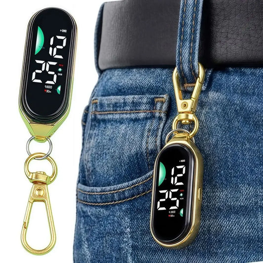 LED Digital Pocket Watch - Waterproof Hanging Carabiner Watch with Luminous Display for Kids & Adults
