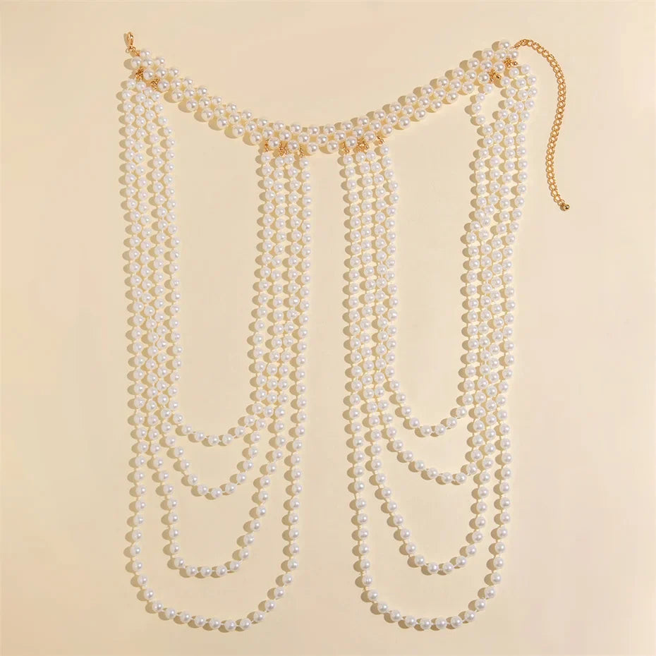 Ingemark 2024 Bridal Tassel Pearl Shoulder Chain Necklace – Elegant Wedding Jewelry for Women