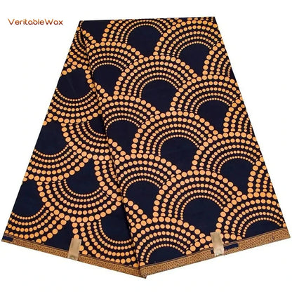 Ankara African Wax Print Fabric - Batik Pagne Polyester Material for DIY Sewing, Patchwork & Wedding Dress Craft