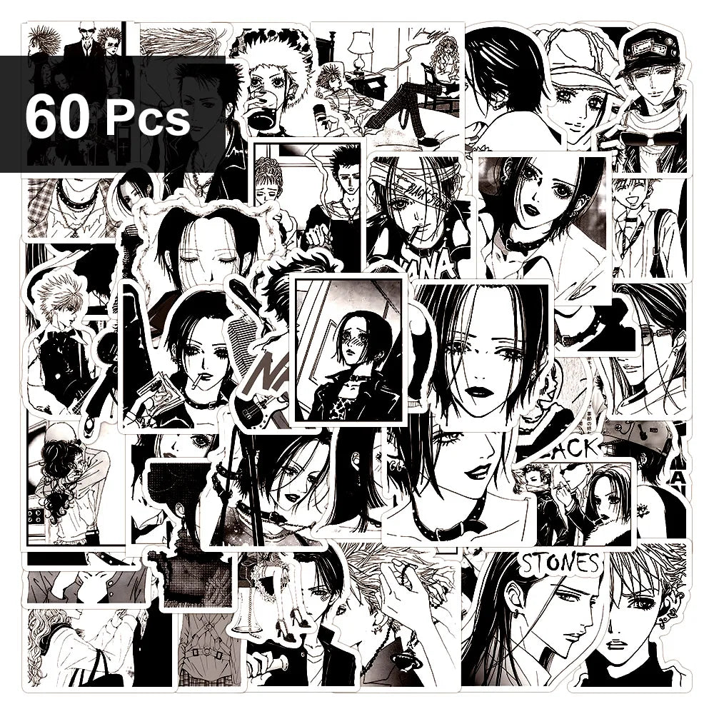 Anime NANA Sticker Pack - 30/60/180PCS Waterproof Graffiti Decals for Phone, Laptop & DIY Decoration