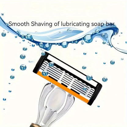 6-Layer Men's Razor Blade - Stainless Steel Classic Wet Shaving Razor for Smooth Clean Shaves