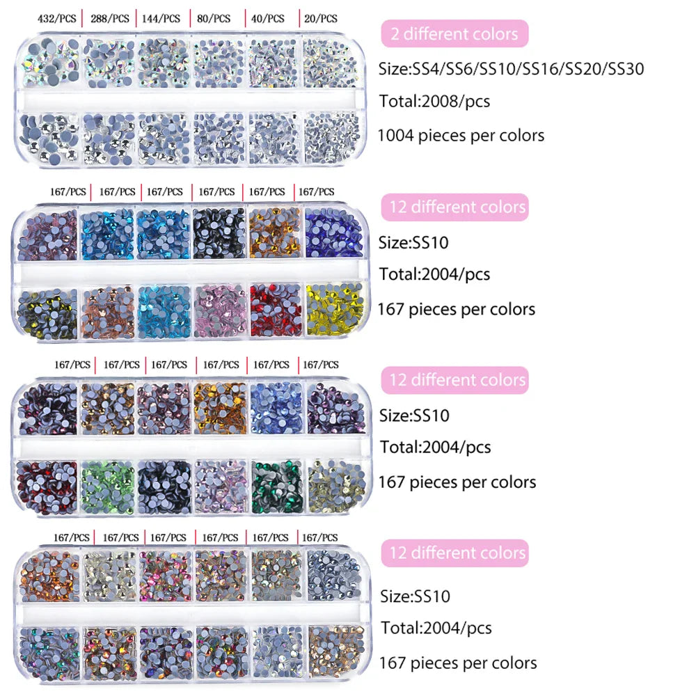 DIY Hotfix Applicator Wand Tool Kit with 2 Box Strass AAAAA Clear Glass Crystal Rhinestones - Hot Fix Rhinestone Tool