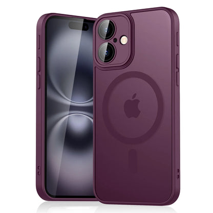 Luxury Magnetic Matte Translucent Armor Shockproof Case for Apple iPhone 11–16 – MagSafe Compatible Protective Cover for Wireless Charging