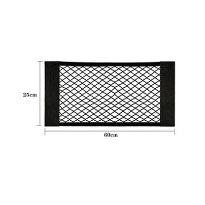 Car Seat Back Organizer - Universal Trunk Net Mesh Pocket with Elastic Storage & Magic Sticker