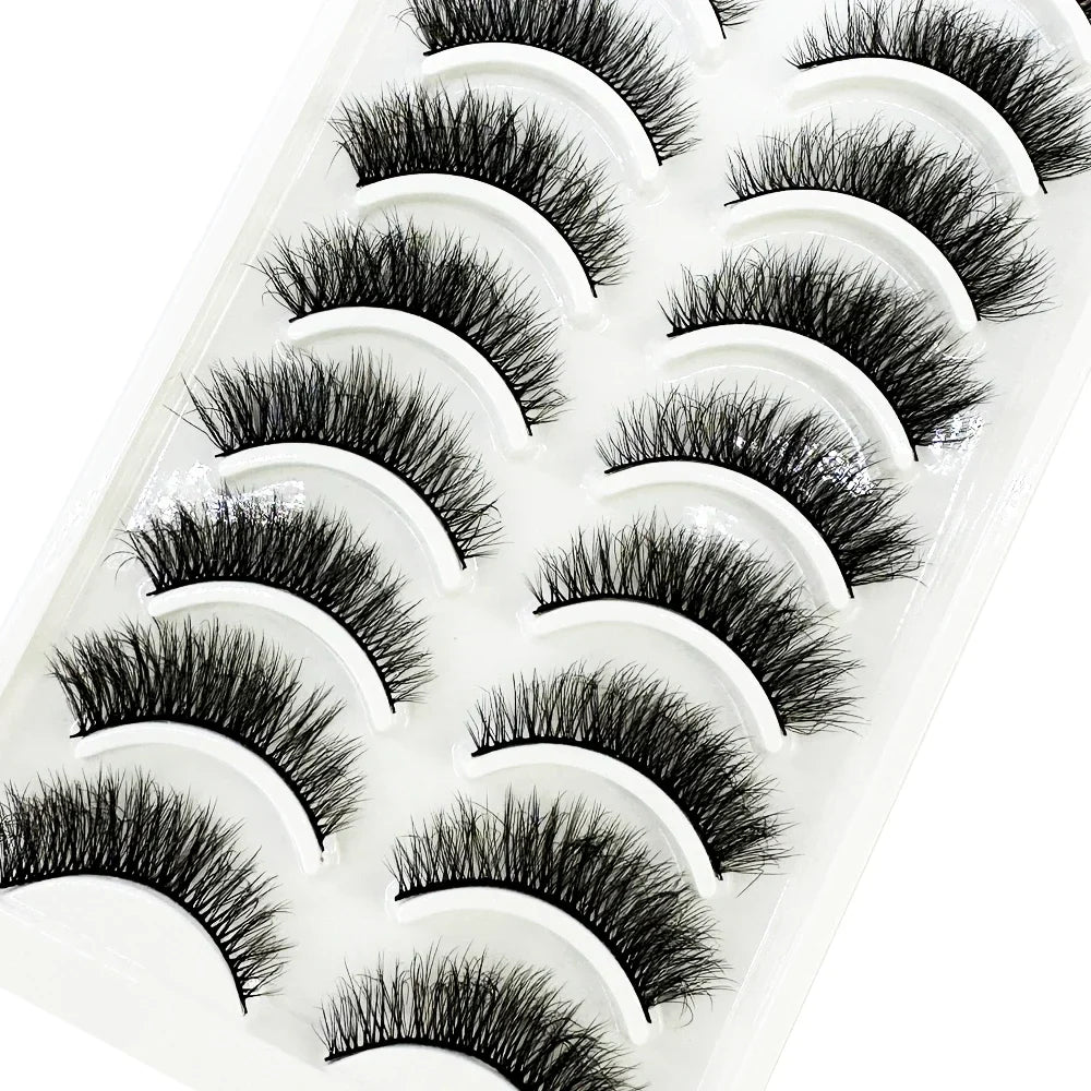 5/10 Pairs 3D Mink False Eyelashes – Wispy Handcrafted Full Strip Short Natural Lashes for Makeup