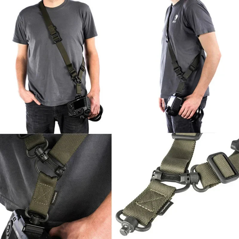 Adjustable MS4 Rifle Sling — QD Metal Swivel, 2-Point Tactical Nylon Strap for Airsoft, Hunting & Multi-Mission Weapon Use