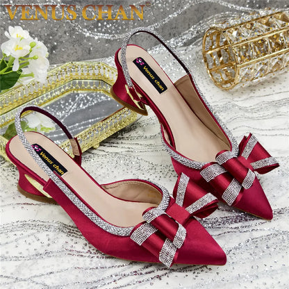 Elegant African High Heel Sandals - Chain Decor Wedding Pumps for Women’s Party & Formal Wear