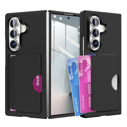 Luxury Matte Card Holder Case - Slim Shockproof Hard PC Protective Cover for Samsung Galaxy Z Fold 7 & Z Fold 6 Folding Phone