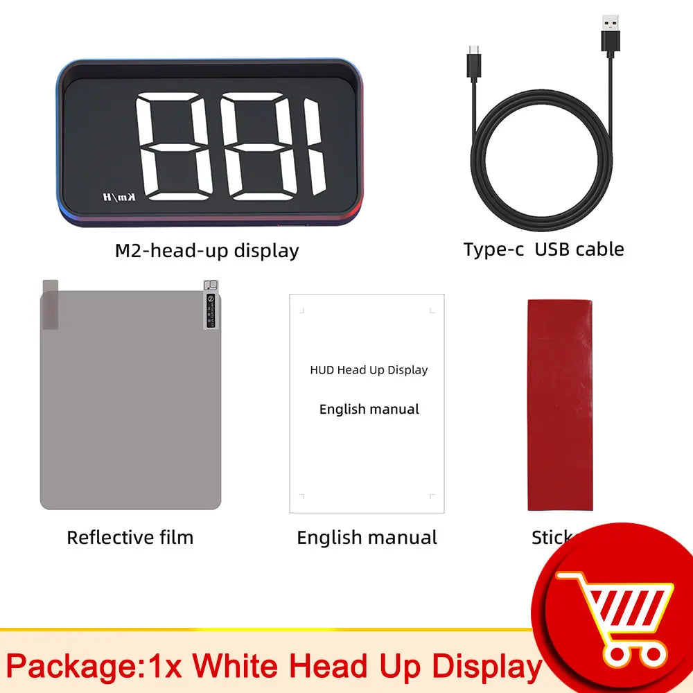 Car Head-Up Display M2 – HD GPS Speedometer, Digital Speed KMH Projector for All Cars, Auto Electronics Accessories