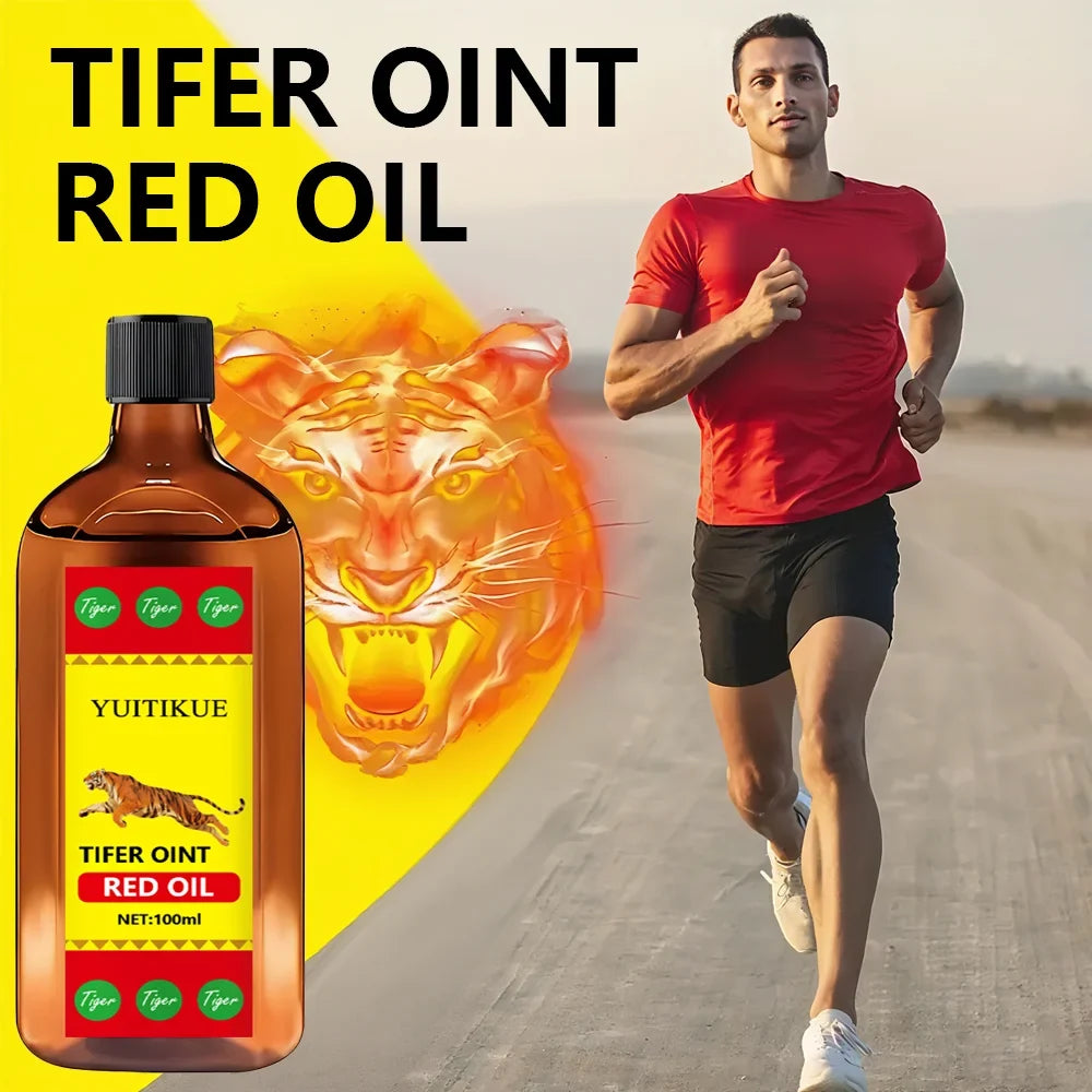Tiger Red Oil 100ml - Muscle & Joint Massage Oil for Sports, Daily Use & Relaxation