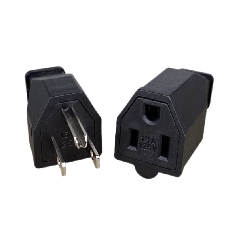 US 3-Pin Industrial AC Power Plug - 15A Rewireable Male Electrical Connector for Extension Cords and Outlets