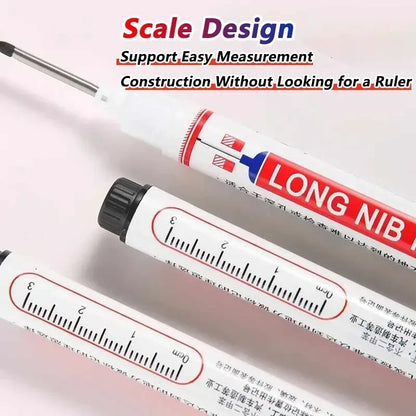 20mm Deep Hole Marker Pen Tips - Long Nib Waterproof Markers for Metal, Woodworking & Bathroom Decoration