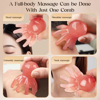 Octopus Scalp Massager Comb - Manual Acupressure SPA Tool for Head Meridian Relaxation & Massage