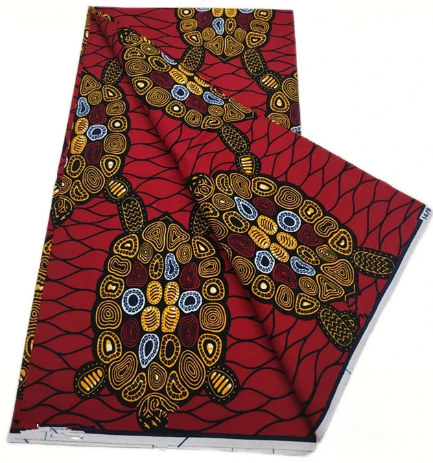 African Wax Print Fabric - High-Quality Cotton Ankara Gold Print Pagne for Wedding & Dress Sewing