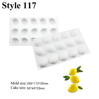 SHENHONG Silicone Fruit Mousse Cake Molds – Orange, Apple, Pear, Mango, Strawberry & Durian Dessert Decorating Tools