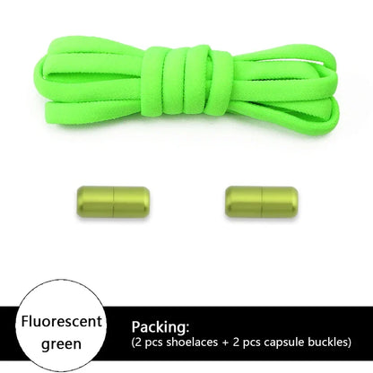 New Colorful Elastic No-Tie Shoelaces – Round Sneakers Laces for Kids & Adults