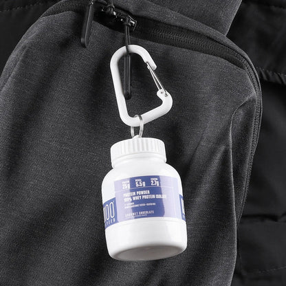 Mini Portable Protein Powder Bottles with Keychain – Travel Funnel, Medicine & Sport Storage Cups