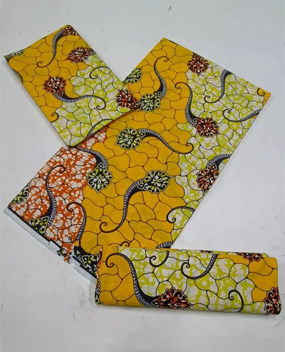 100% Cotton Ankara Fabric - High Quality African Print Batik Real Wax Pagne 6 Yards for Stylish Sewing