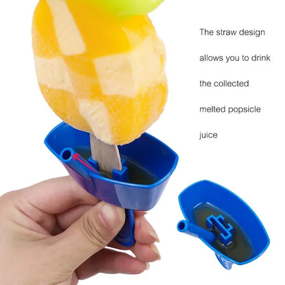 Handheld Drip-Proof Popsicle Holder (1/8PCS) – Anti-Flow Ice Cream Protector with Straw for Kids, Portable Snack Holder