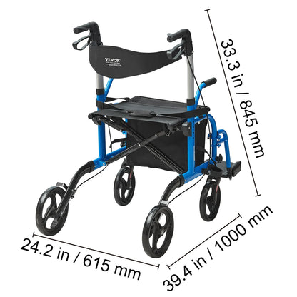 Men’s Adjustable Lightweight Forearm Crutches — Foldable Aluminum Elbow Crutch with Cuff for Walking