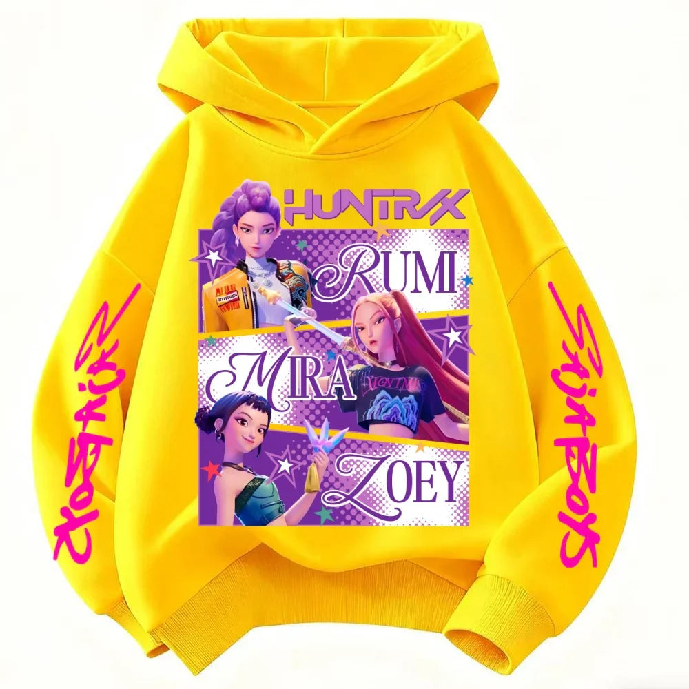 KPop Demon Hunters Huntrix Hoodie – Kids Fashion Sweatshirt for Girls & Boys, Spring Autumn Casual Tops