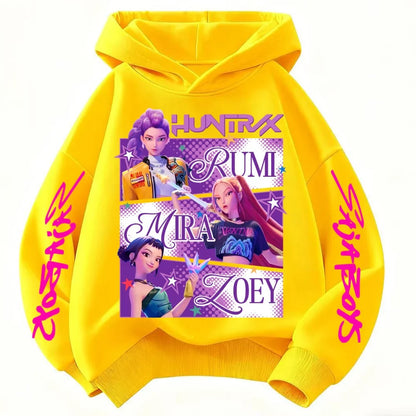 KPop Demon Hunters Huntrix Hoodie – Kids Fashion Sweatshirt for Girls & Boys, Spring Autumn Casual Tops