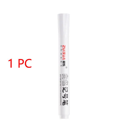 White Marker Pen Set - Waterproof Oil-Based Gel Pens for DIY, Graffiti, Sketching & School Supplies
