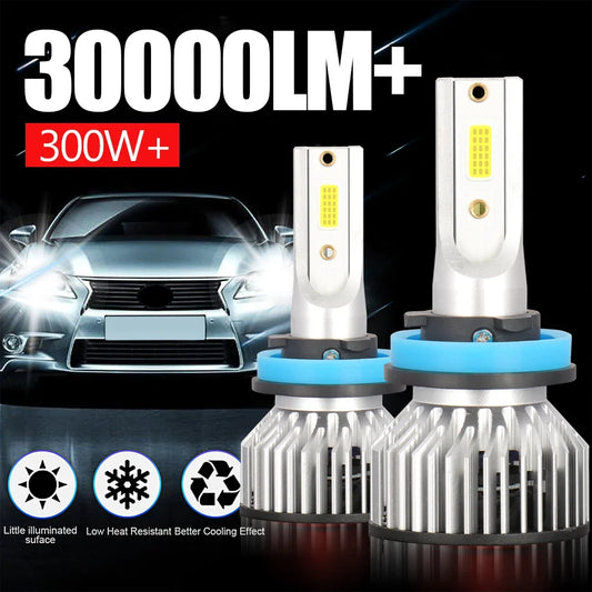 30000LM LED Headlight Bulbs - H4 H7 H11 HB3 HB4 9005 9006 9004 9007 300W 6000K Car Fog Lamp Kit